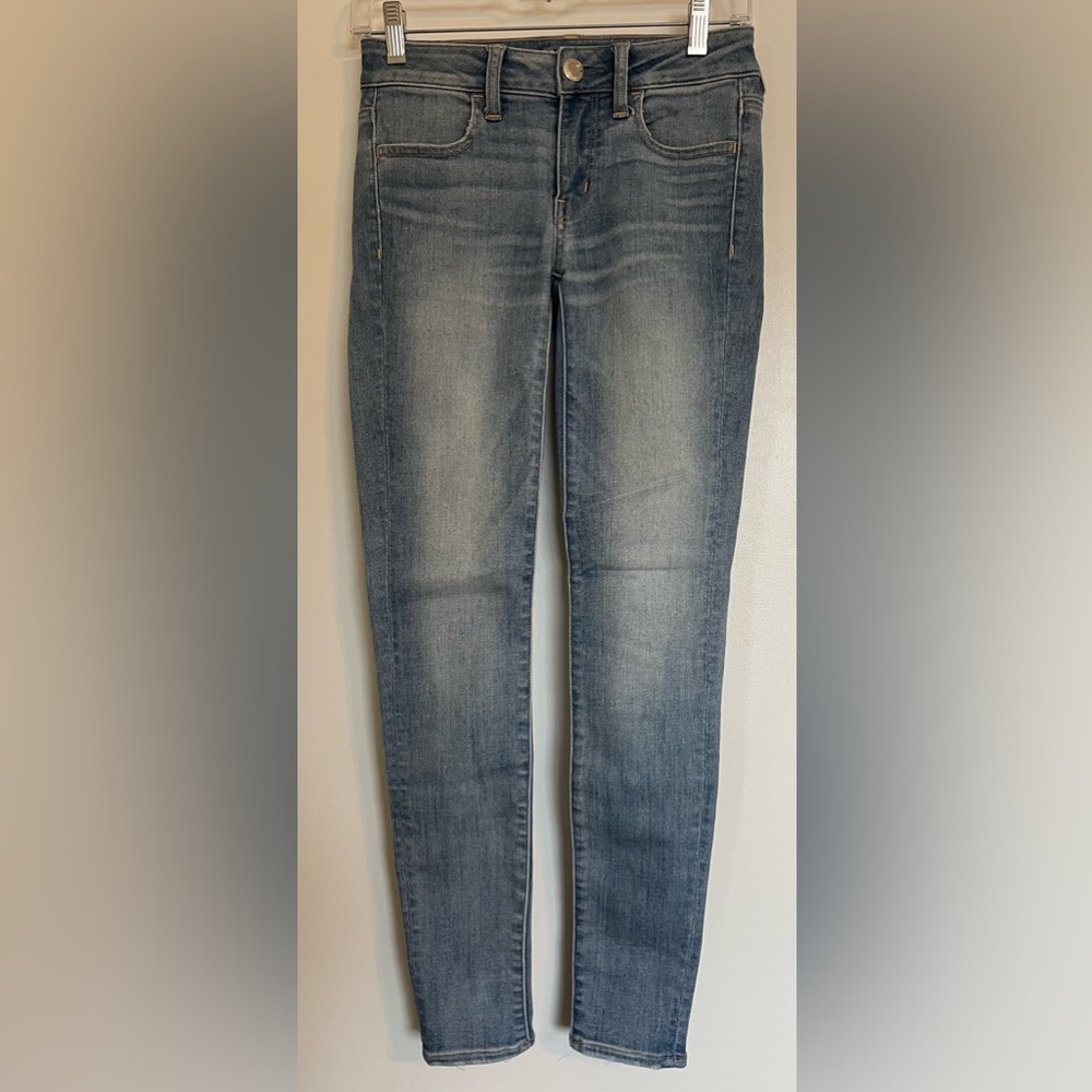 American Eagle Outfitters Super Super Stretch Jegging Light Blue Denim Size 0R
